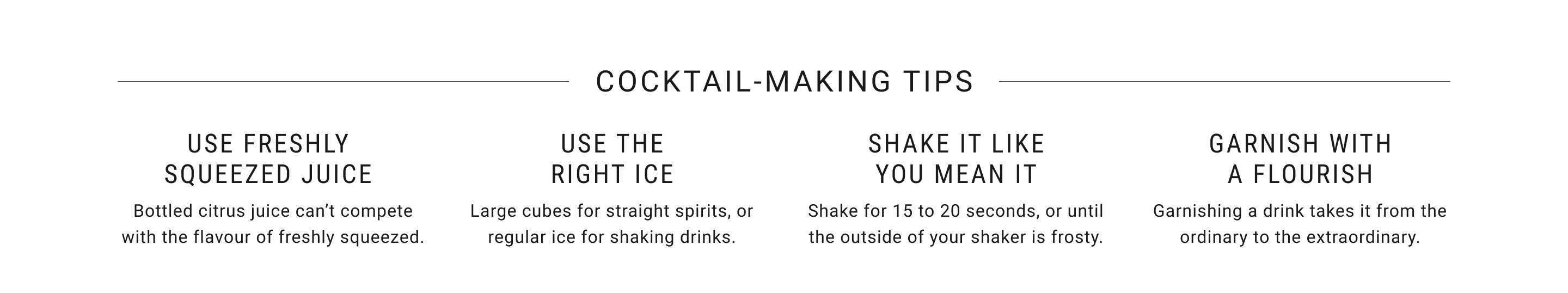 Cocktail-making tips